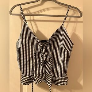 Hers & Mine Cropped Gingham Top- Size M